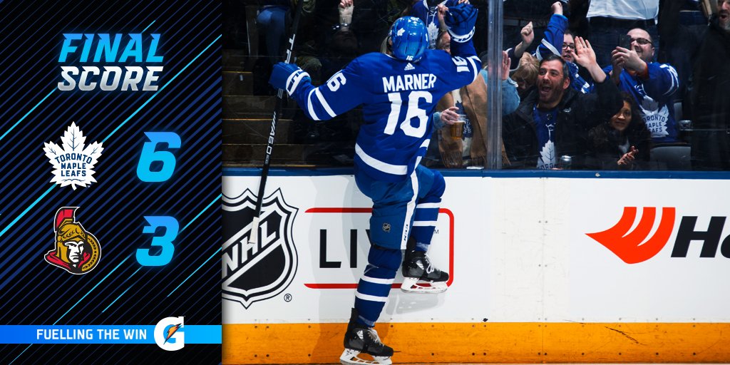 \"Торонто\" и \"Оттава\" забросили 9 шайб на двоих