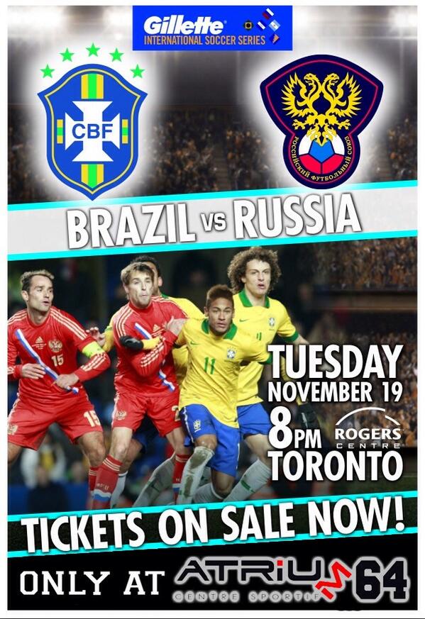 В Торонто продаются билеты на матч Россия-Бразилия