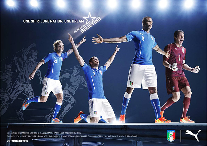 Puma представила новую форму сборной Италии для мундиаля-2014