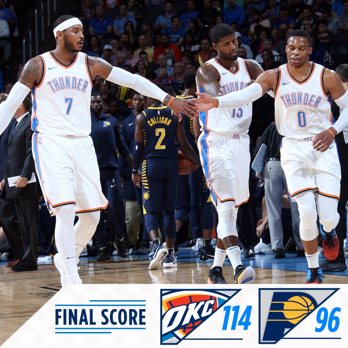 Уэстбрук и Энтони помогли \"Оклахоме\" обыграть \"Индиану\"