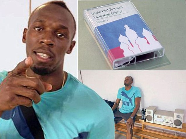 Чемпион мира Усэйн Болт уже начал изучать русский язык