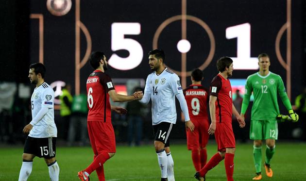 Германия разгромно переиграла Азербайджан