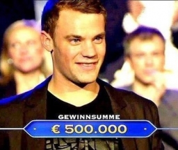 Нойер выиграл полмиллиона евро в шоу "Кто хочет стать миллионером?"