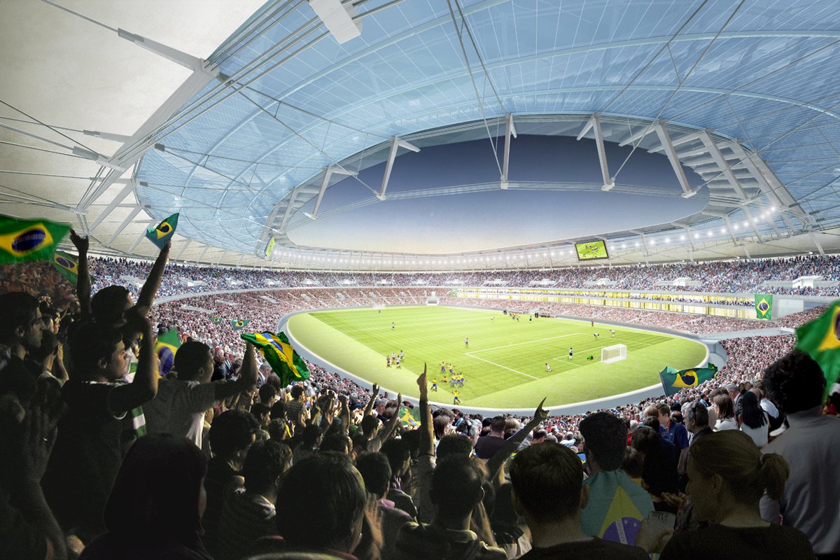 На бразильском стадионе обвалилась крыша